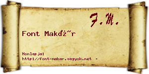 Font Makár névjegykártya